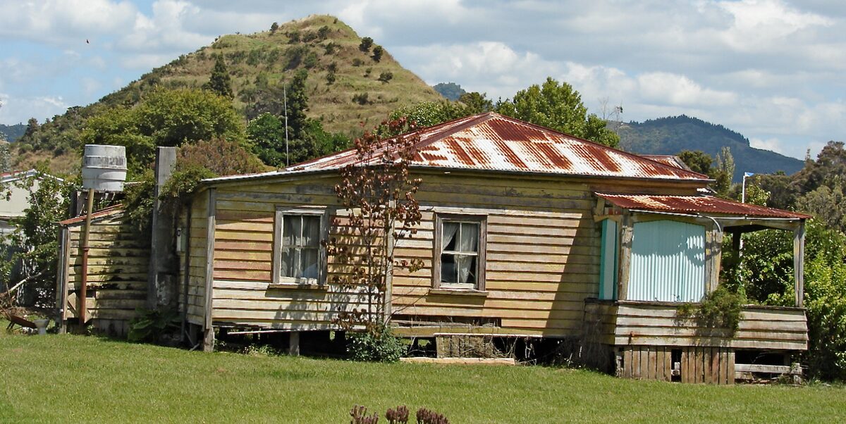Weathered timber cladding on a house