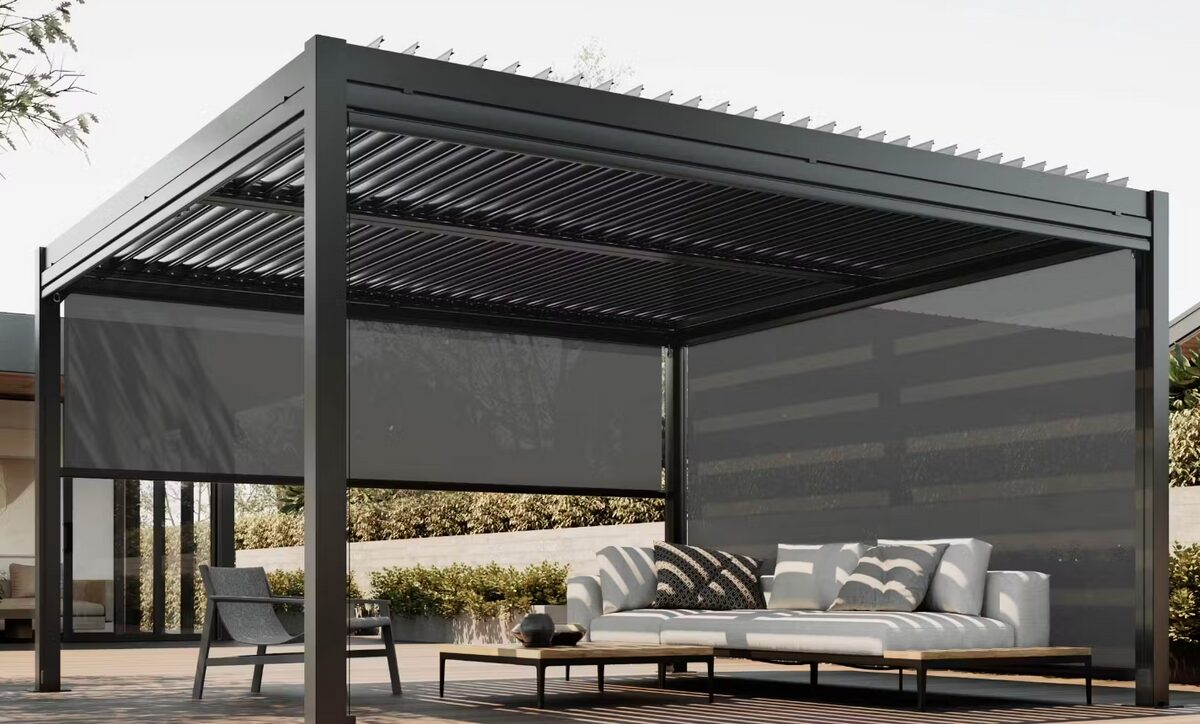Pergola with a shade vine