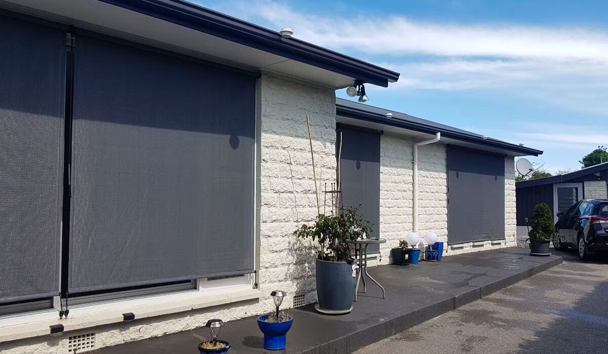 Window with an exterior blind