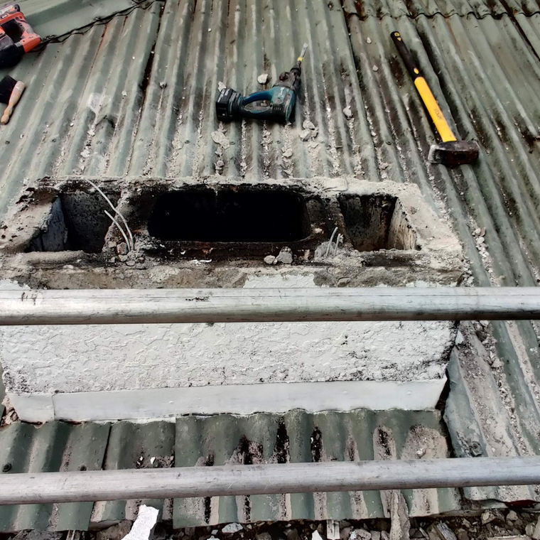 Take down cracked chimney